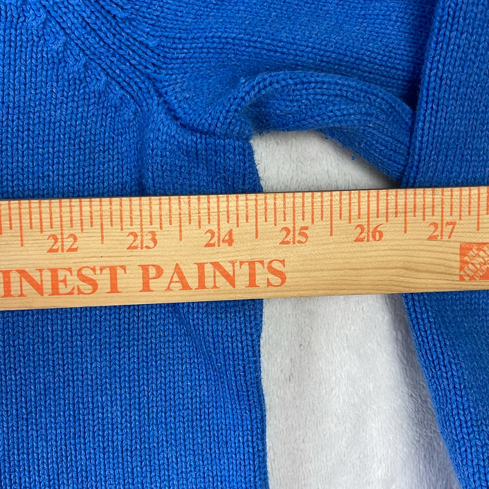 L.L. Bean Men's Sweater Blue Size XXL Tall 1/4 Zip Cotton Knit Ribbed Pullover